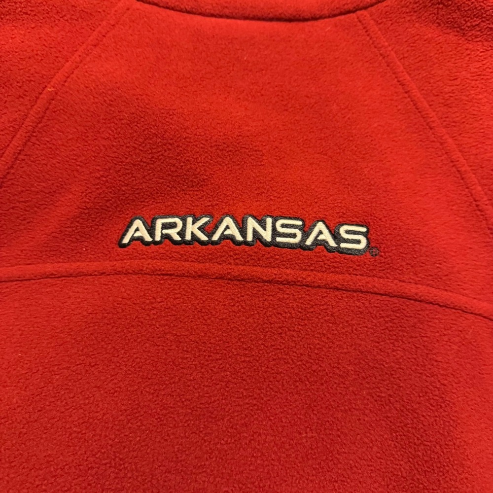 Columbia Arkansas Razorbacks Fleece Jacket Red Full Zip Mens XL NCAA Fan Gear - Picture 3 of 4